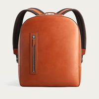 Cognac with Grey Lining Bowen All-Leather Backpack | Bombinate